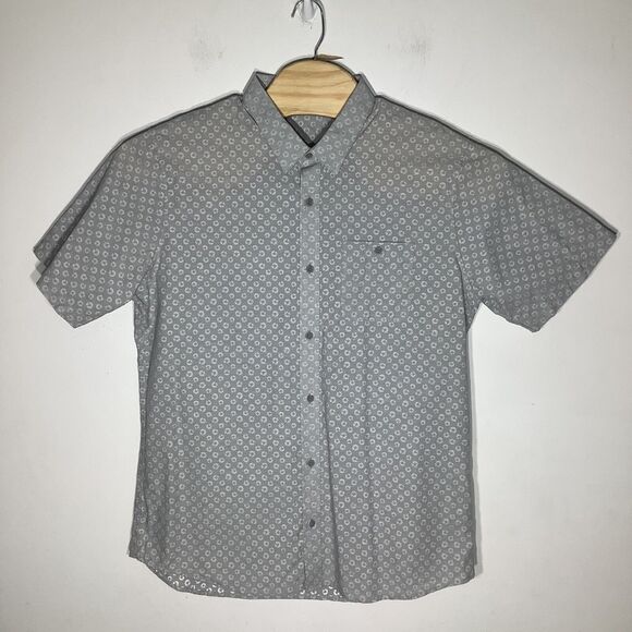Travis Mathew Mens Short Sleeve Button Up Shirt Grey Size XL - Picture 2 of 8